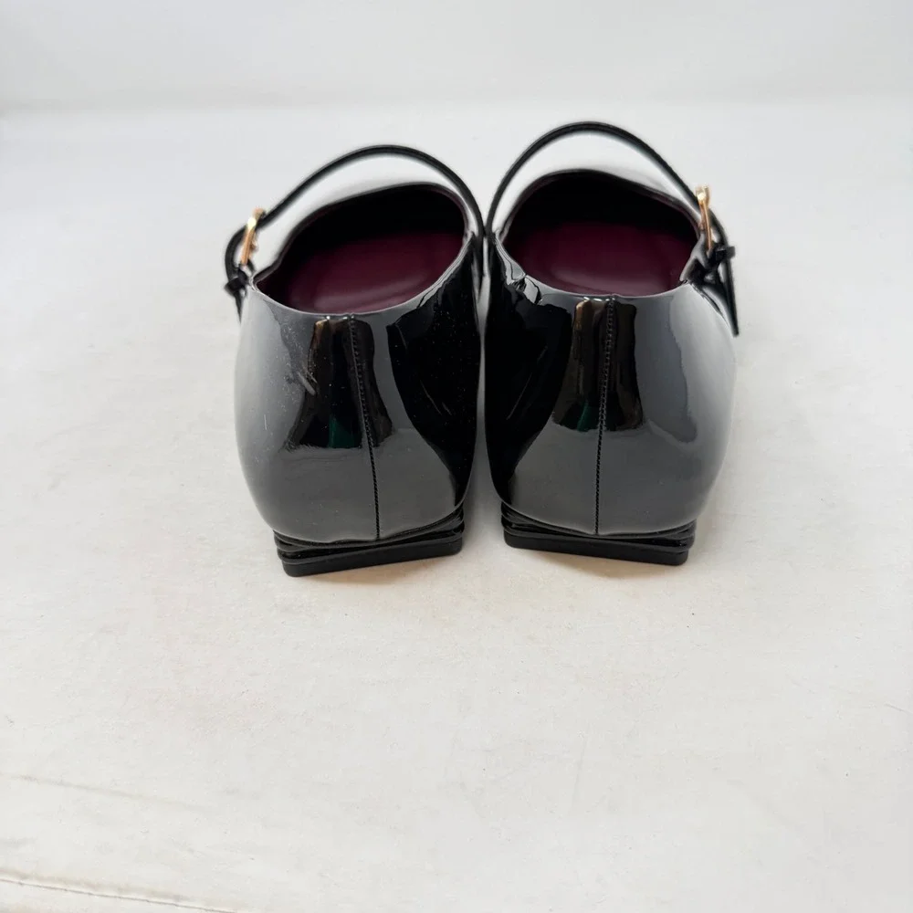 Franco Sarto Mary Jane Flats Black 9M Patent Leather Square Toe Tinsley - Picture 5 of 10